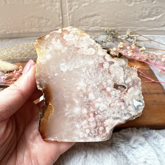 Beautiful Pink Amethyst with Flower Agate Slab - Picture 2 of 5